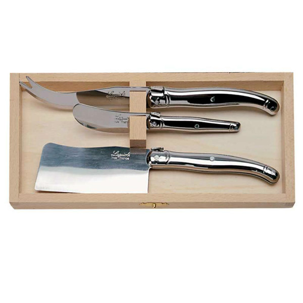Laguiole Stainless Steel Cheese Knives by Jean Dubost Set of 3