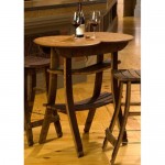 Wine Barrel Stave Table and 2 Stools
