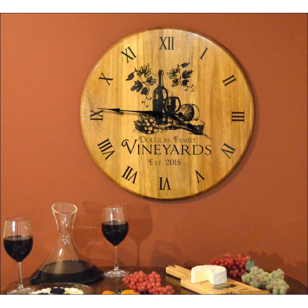 Vineyard Personalized Clock 